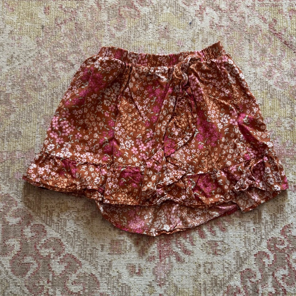 Jumping Beans Floral Skirt in Orange and Pink